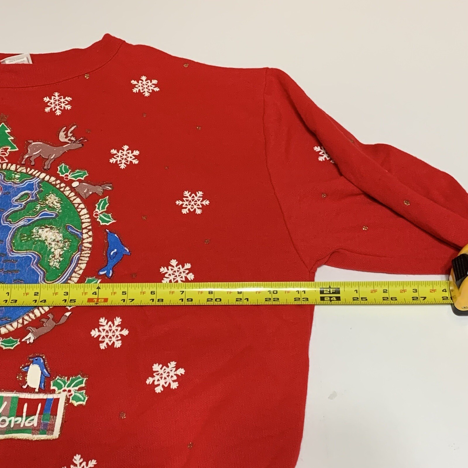 VTG Christmas Sweatshirt Joy To The World Women’s Size Large Holiday Time