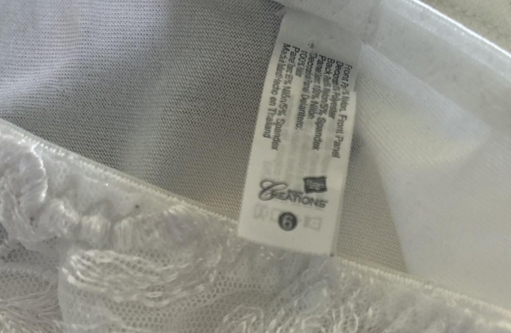Vtg Hanes Creations Second Skin Lace Front Panties White Bridal Shiny Silky Sz 6