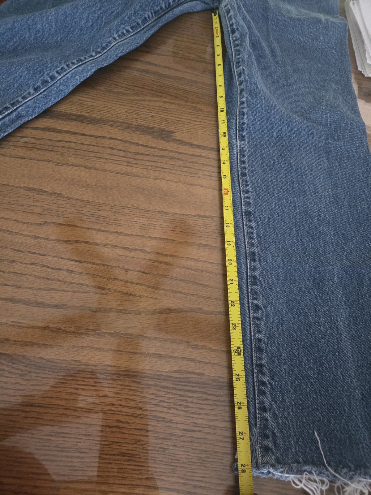 Vintage tommy Hilfiger blue denim jeans women size 6 Frayed Cuff 28 Inseam