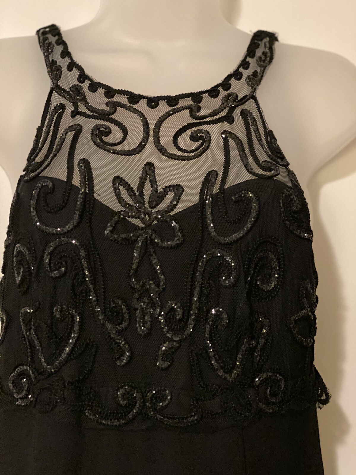 Blondie And Me Vintage Black Beaded Evening Formal Dress Made In USA Size 7