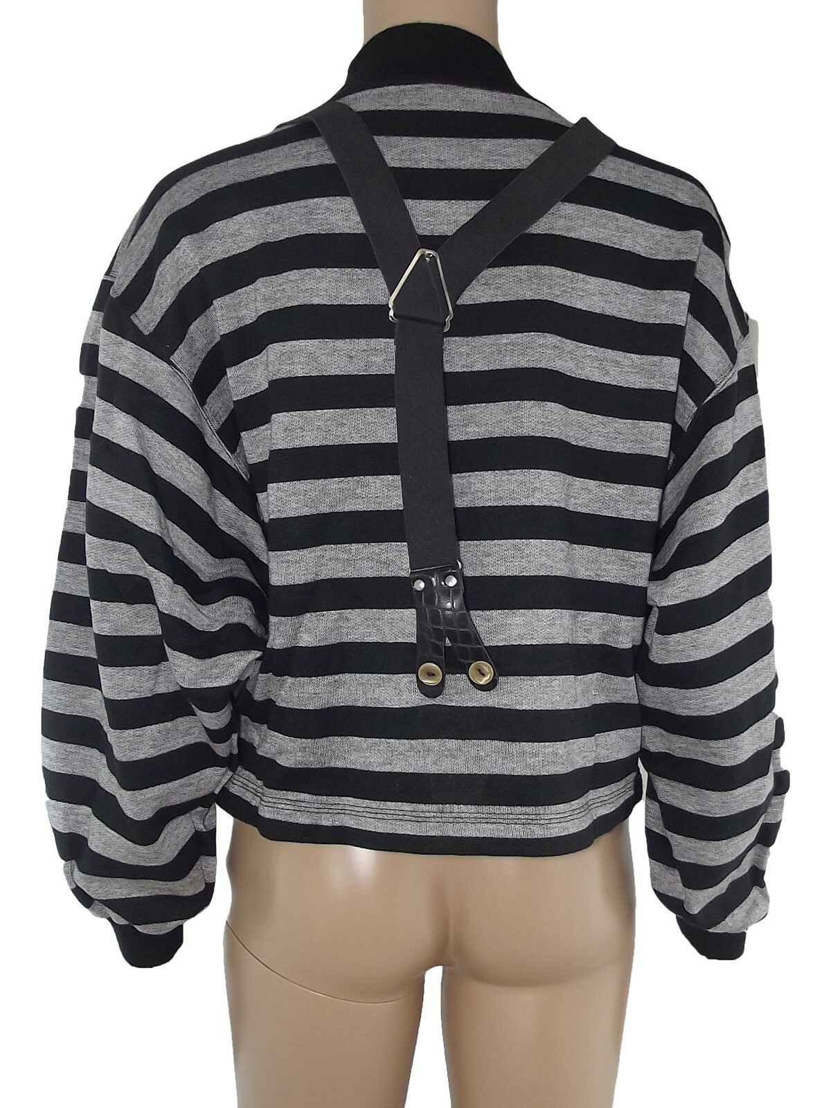 The Incomparable Mix Men’s Sweatshirt Gray Black Size M Vintage 80s Suspenders