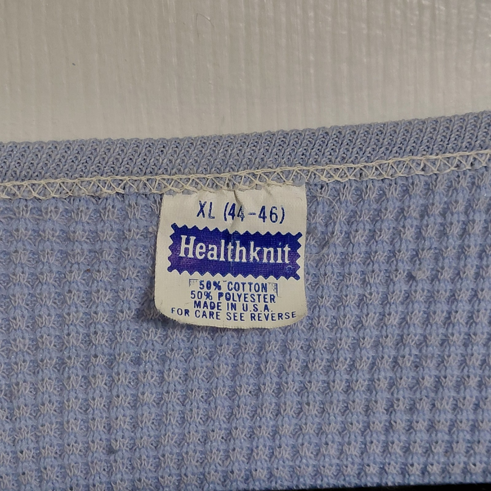 Vintage 80s Kegel Harley-Davidson Rockford IL Rose Light Blue L/S Crew Thermal