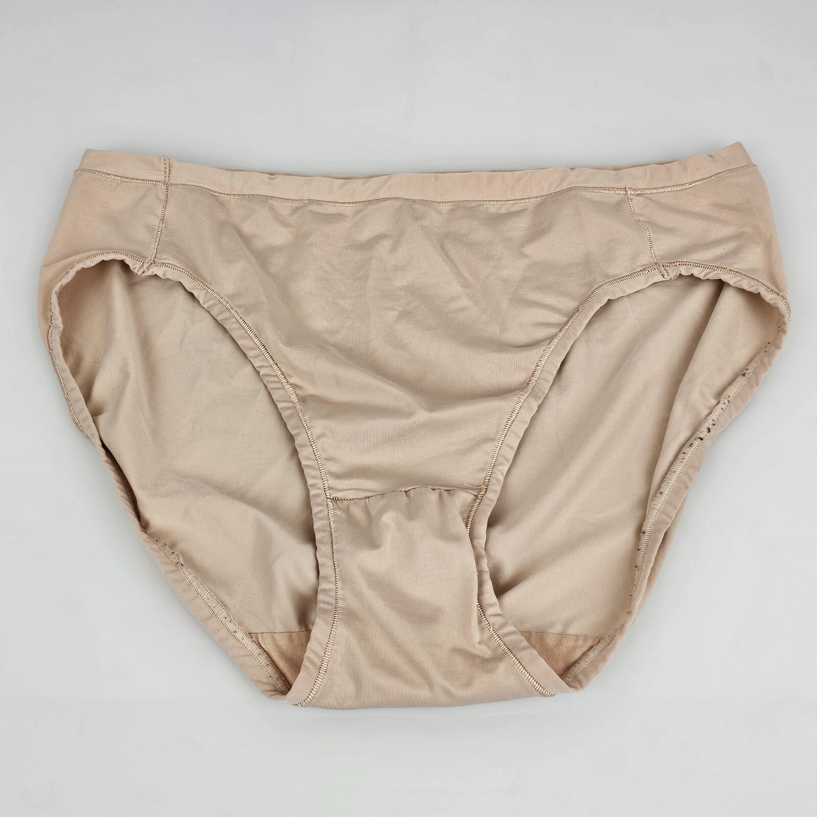 Hanes Polyester Spandex Tan Taupe Hi Cut Panties XXL 9