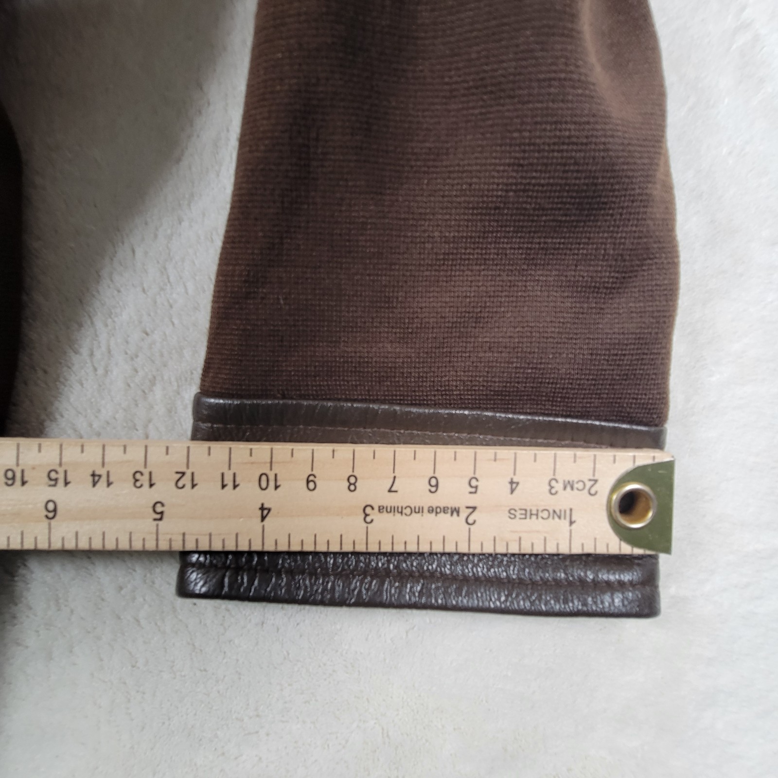 Vintage Butte Knit Sweater Jacket Brown Wool And Leather Measurements In Photos