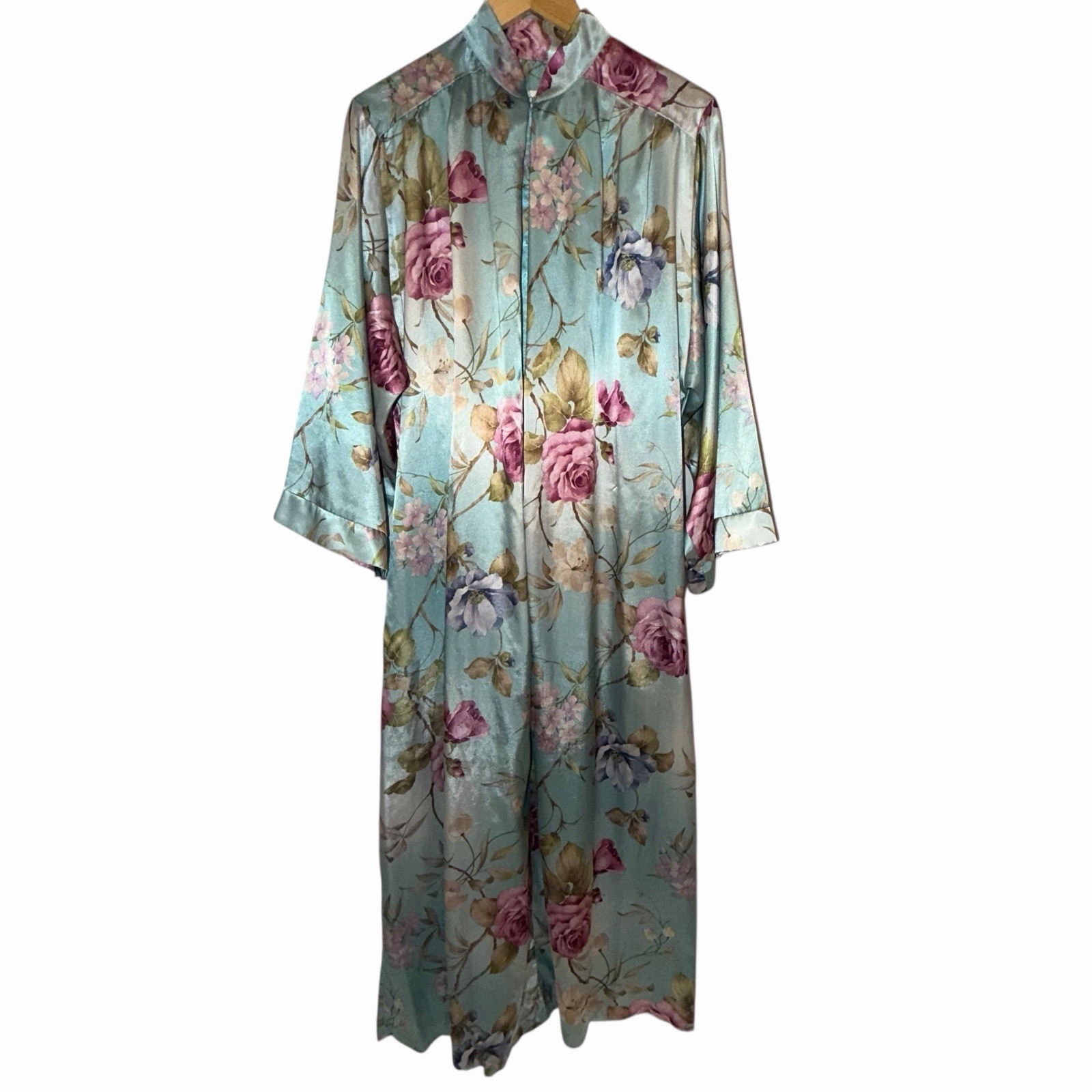 Vtg Brownstone Studio Cottagecore Floral Kimono Robe L Loungewear Mrs Roper USA