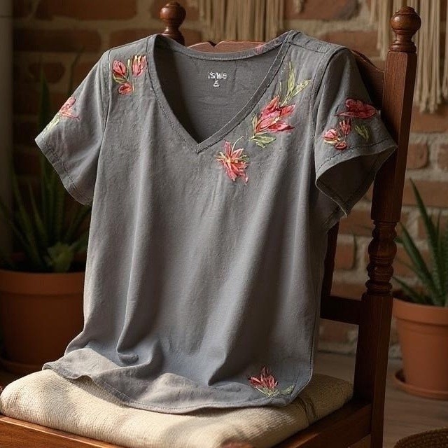 TORRID Flowers Classic Vintage Slub V-Neck Tee NWT Size 5X