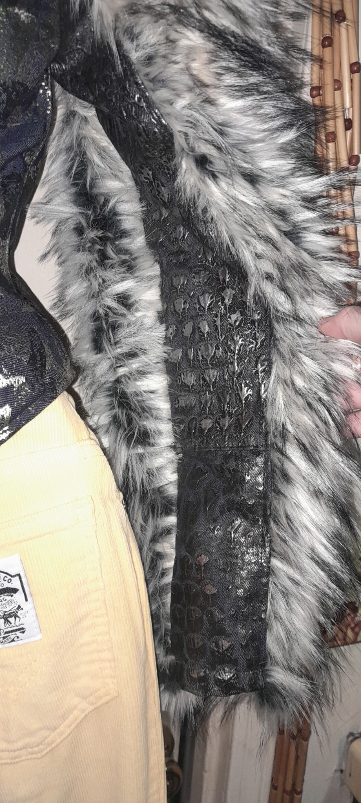 Vtg 90s Y2K RARE 2000s Custom Costume Disney Channel? Fur Rock Glam Stage Jacket