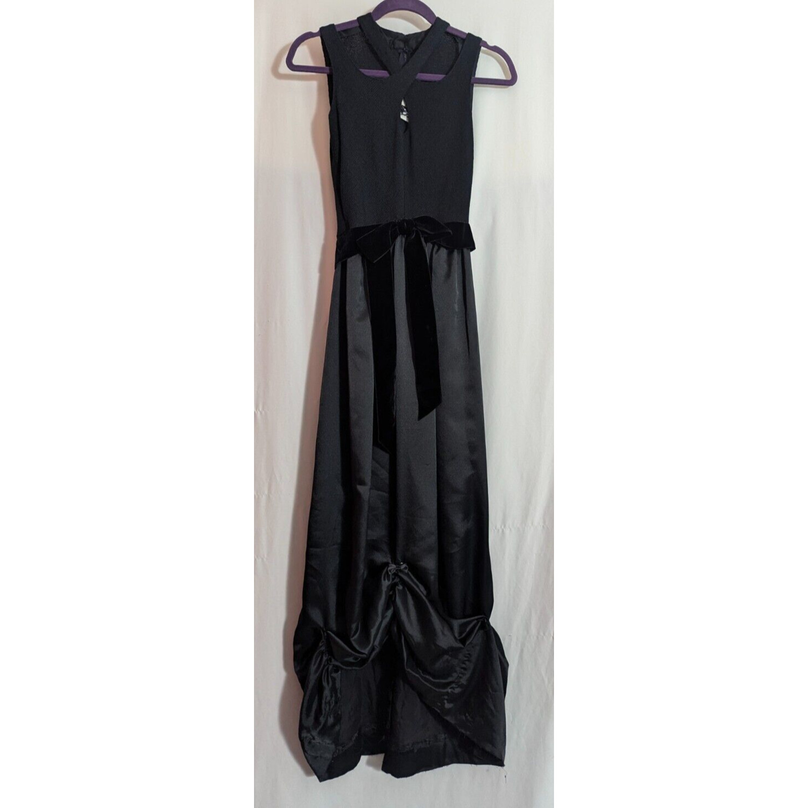 Vtg Pat Sandler Black Formal Edwardian Maxi Dress Size 6 *READ T1 Gothic Formal