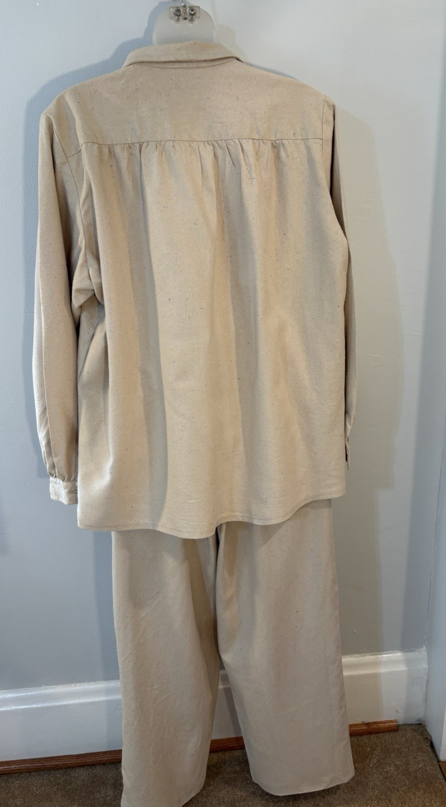 Roomy 70’s Vintage Pant Suit by Thimble Weeds nubby cotton vacation wear size M