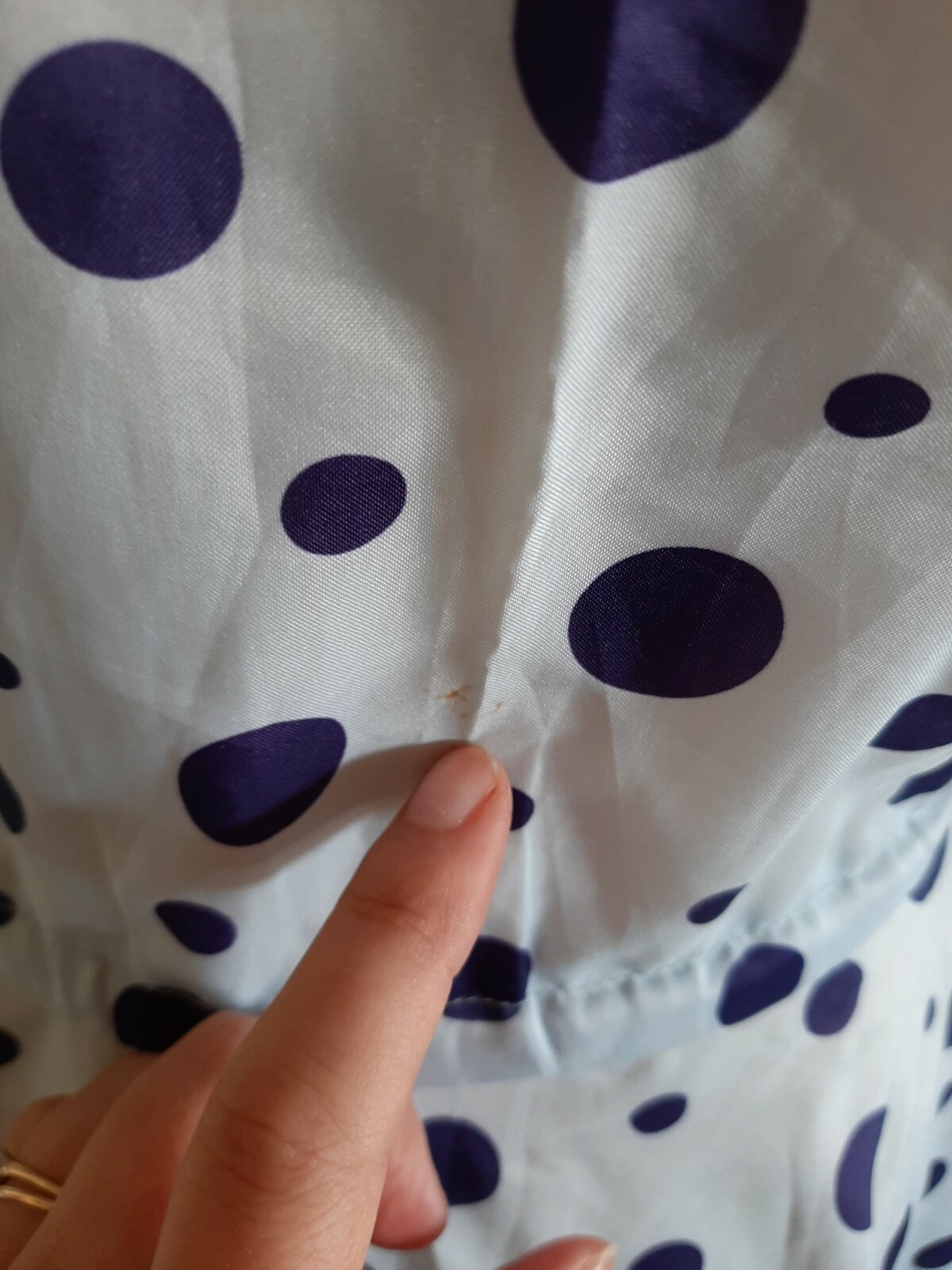 Vintage 50s Blue Polka Dot Shirtwaist Dress Larger Size VLV Rockabilly