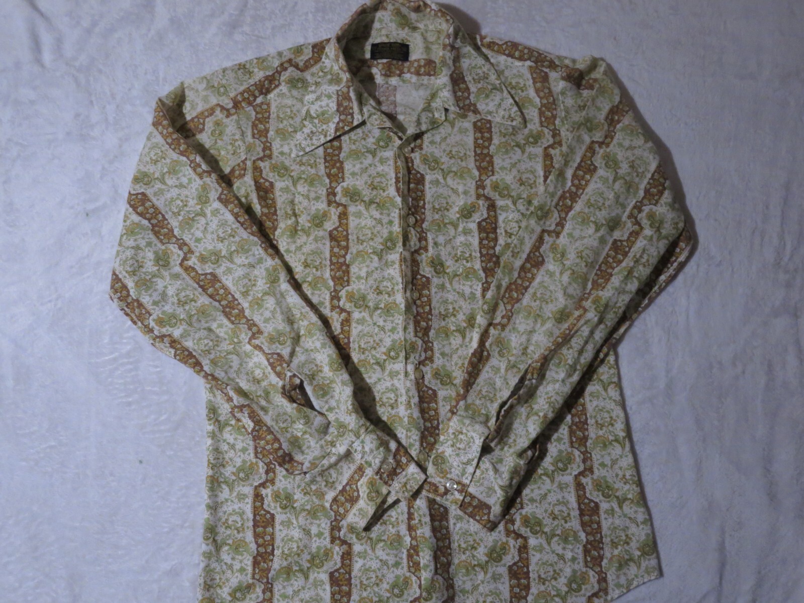 Vintage Put on Shop Sears Roebuck Size 20 Long Sleeve Button Shirt