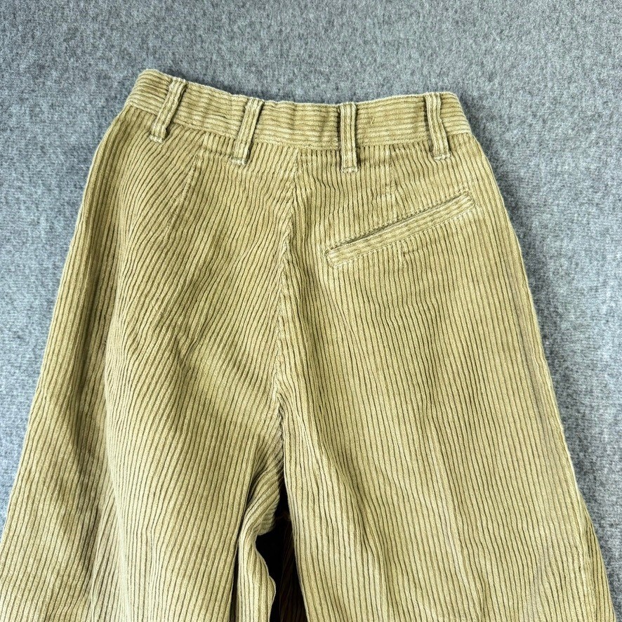 Vintage Bonjour Corduroy Pants Womens 3/4 Tan Khaki High Waisted Pleated Tapered