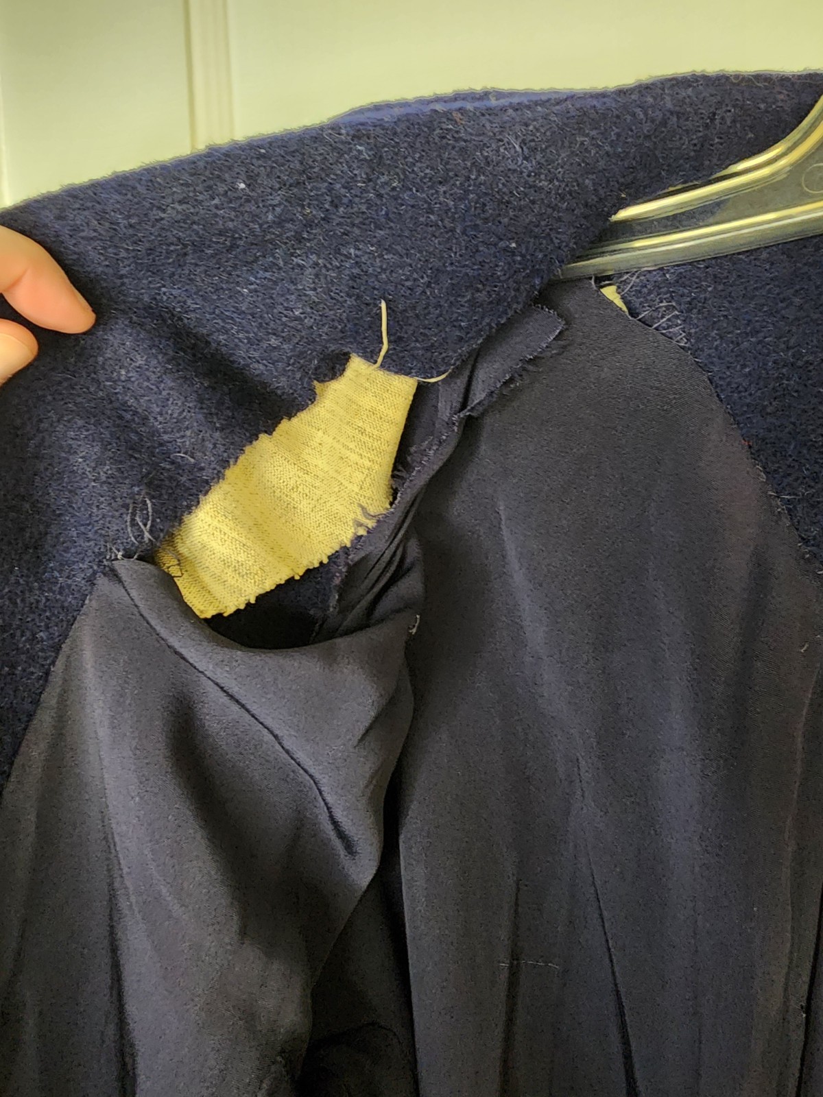 Large Originala Stroock Wool? Navy Coat With Gold Roman Coin Buttons