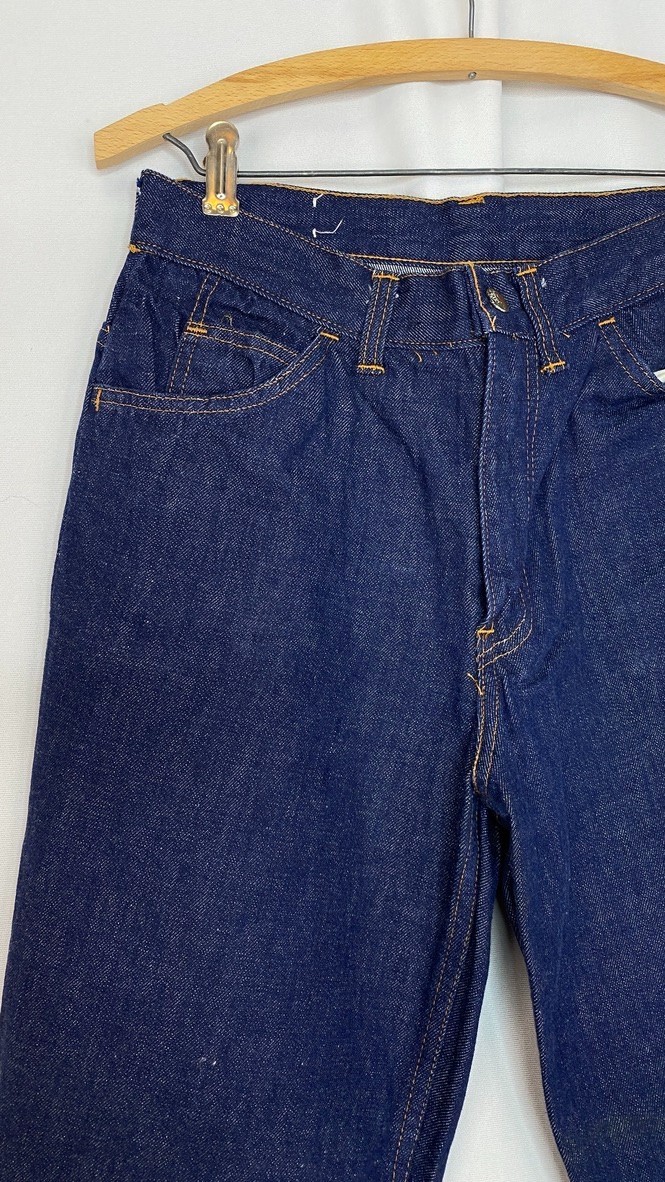 Vintage 1970s LEVI’S for GALS BIG E jeans high waist dark blue wash cotton denim