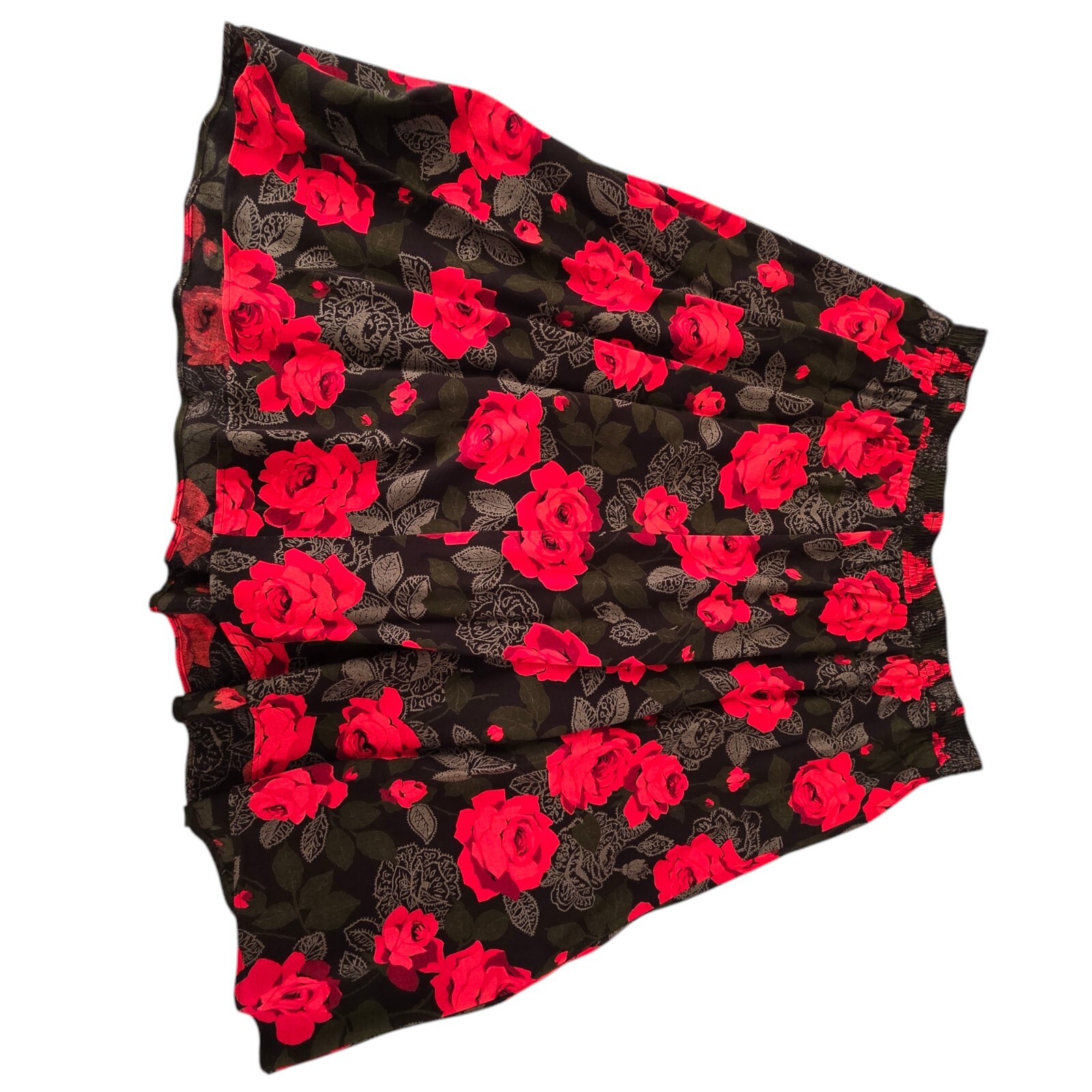 Vintage Anthony Sicari 3pc 80’s Red Roses Sweater Top w/ Skirt & Scarf Size 22