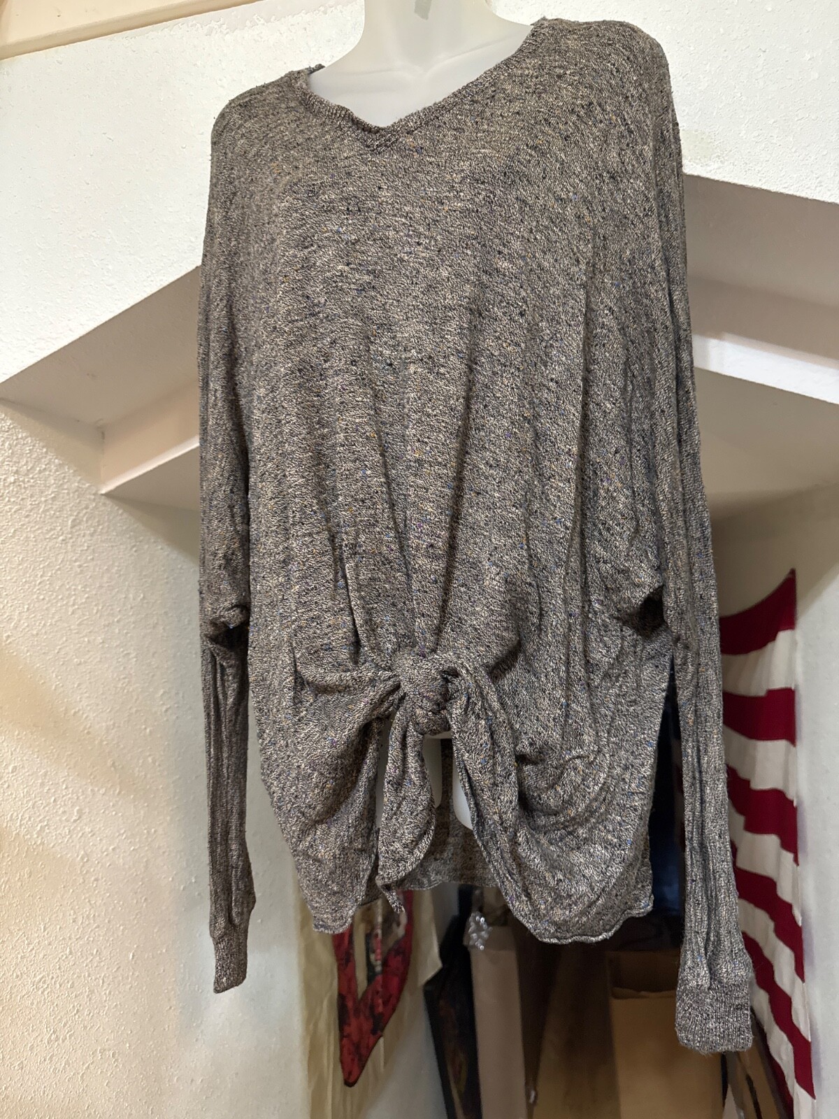 Vtg Ricky Smithline Batwing Top Shirt Sz 16W Plus Knit Stretch Oversized Top