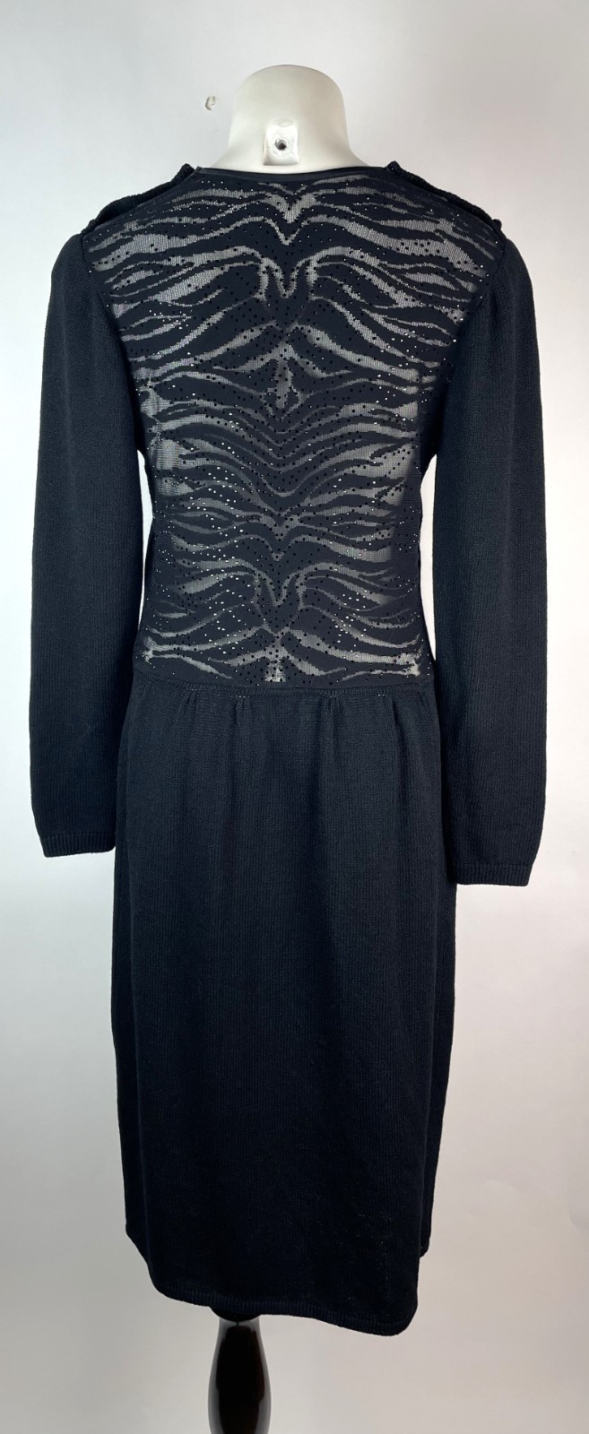 Vintage 80s St. John Santana Knit Dress Sheer Sequin Mesh Cocktail Dress 8 Mend
