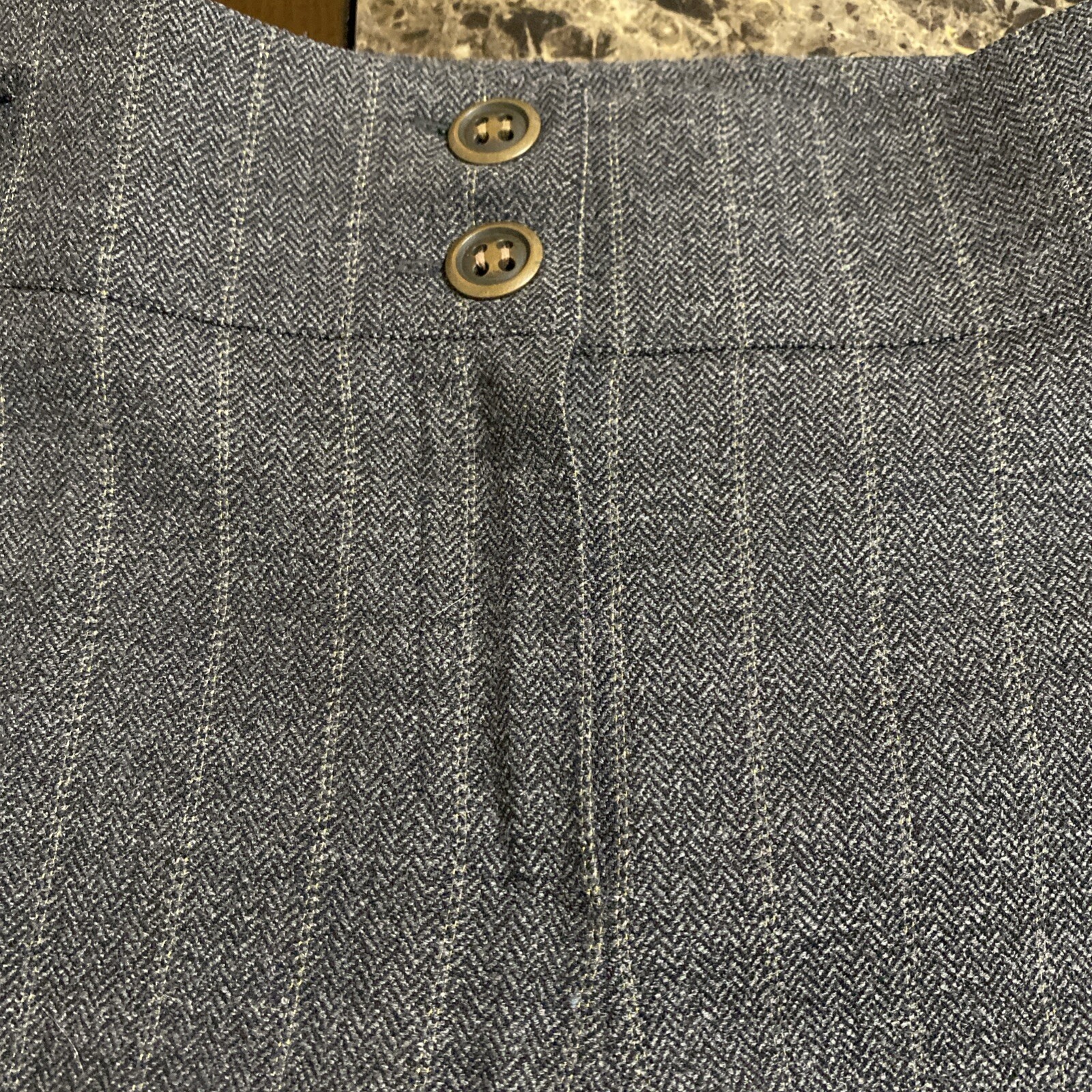 VTG Classic Tailored Pants Wide Leg Wool Sparkle Grey Pin Stripe SZ 10/12 Lined