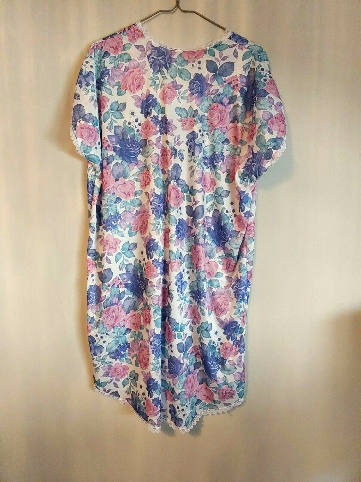 Vtg AVON INTIMATES STRETCH Nightgown Lingerie One Size Floral Lace