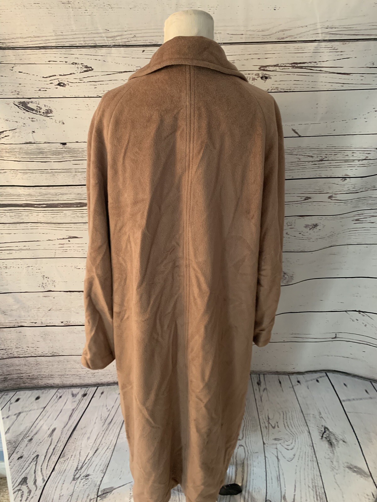 Vintage Kashmiracle Brown Coat By Wellington Fashions Sz XL Lined Trench Coat