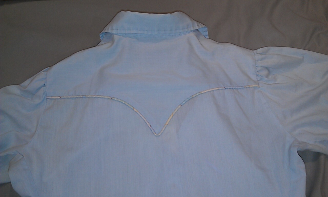 RARE VTG Retro USA Panhandle Slim Snap Western Cowgirl Top Blouse Shirt M STAINS