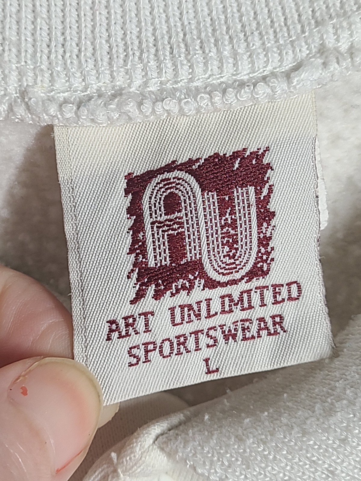 Art Unlimited 1990s Sweatshirt All Over Print Large Crochet Collar Grandma Slay