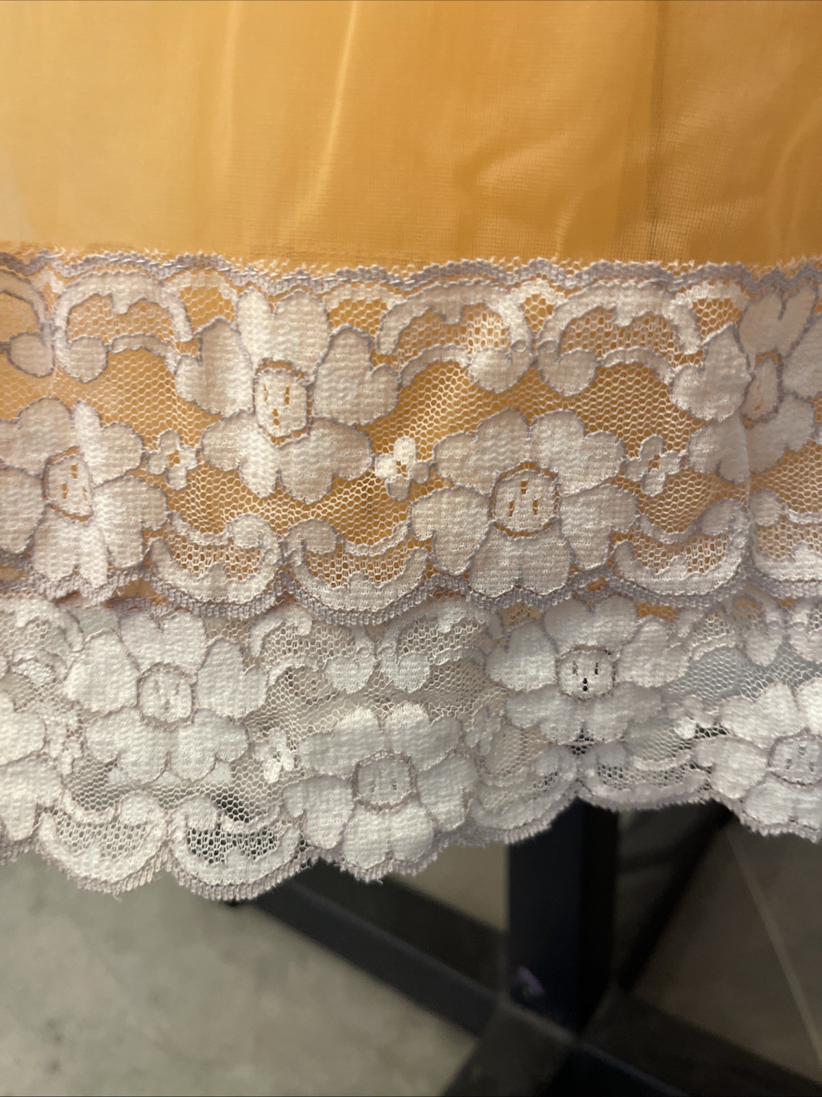 Vintage Jenelle of California Nightie Orange 2 Layer Sz M(measurements)