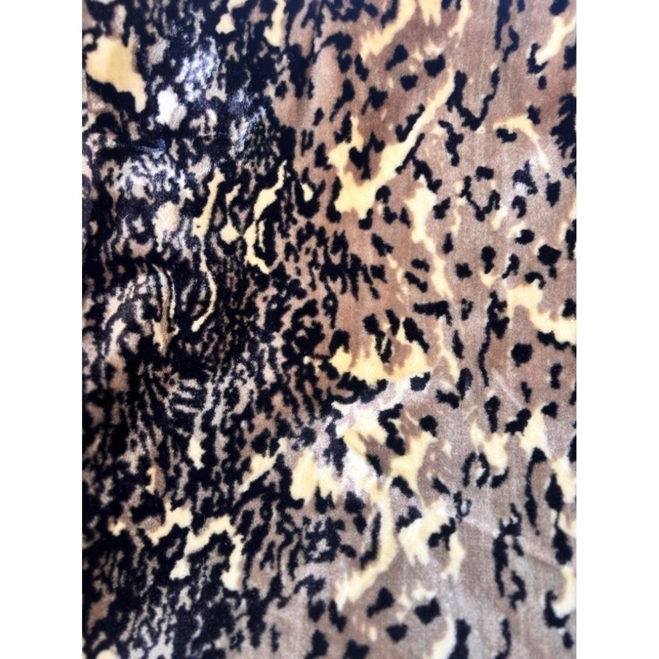 Vintage 1960s Leopard Animal Print Faux Fur Mod Glam Statement Jacket Coat M