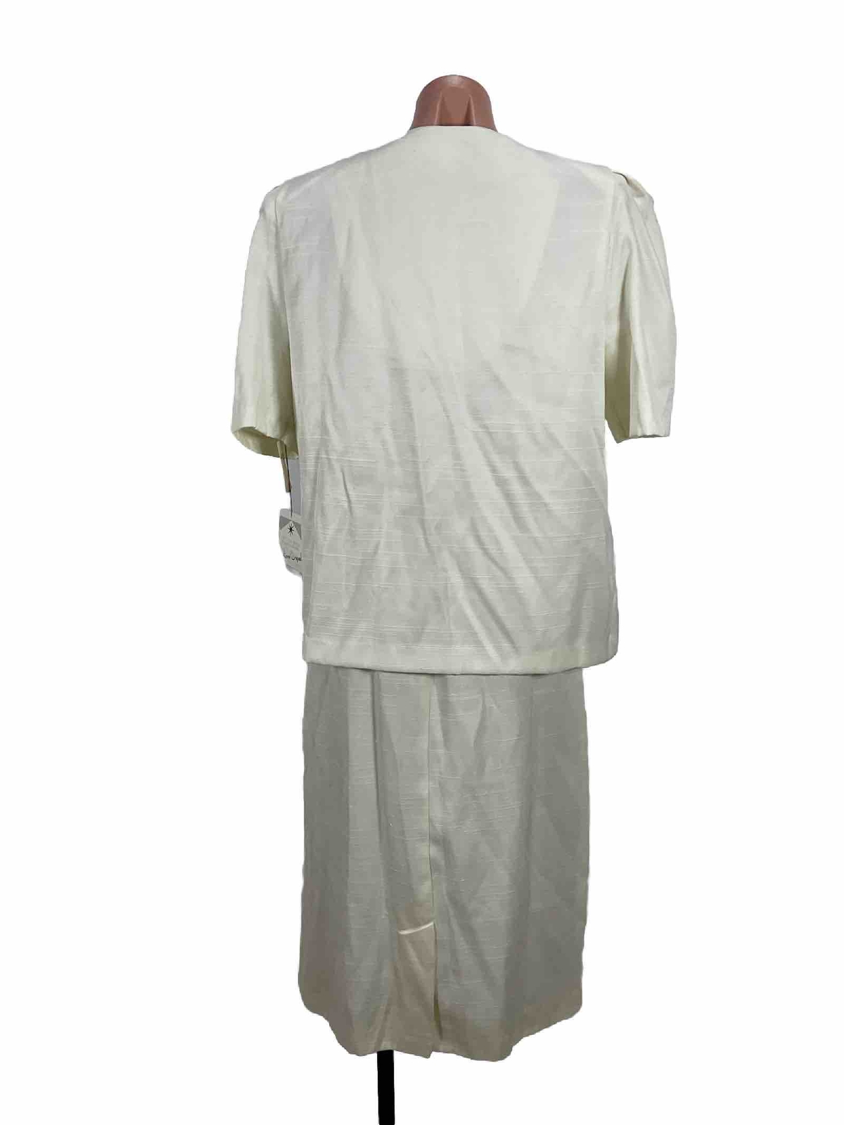LORAC ORIGINAL Vintage Skirt Suit NWT Linen Like Puffy Shoulder Sleeve UNIONMADE