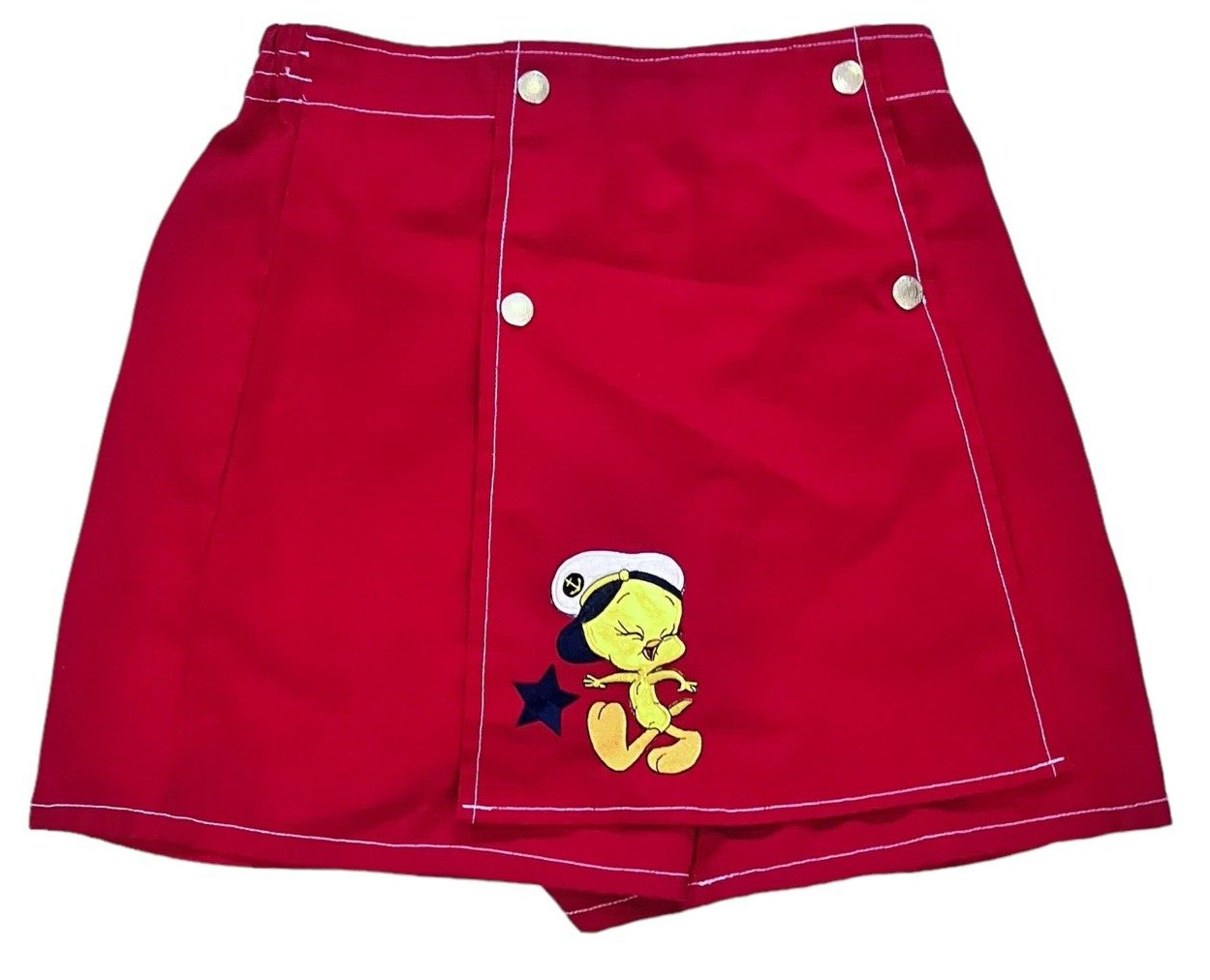 Vintage Looney Tunes Tweety Bird Skort 16 Shorts Red Sailor Nautical 1997 Womens
