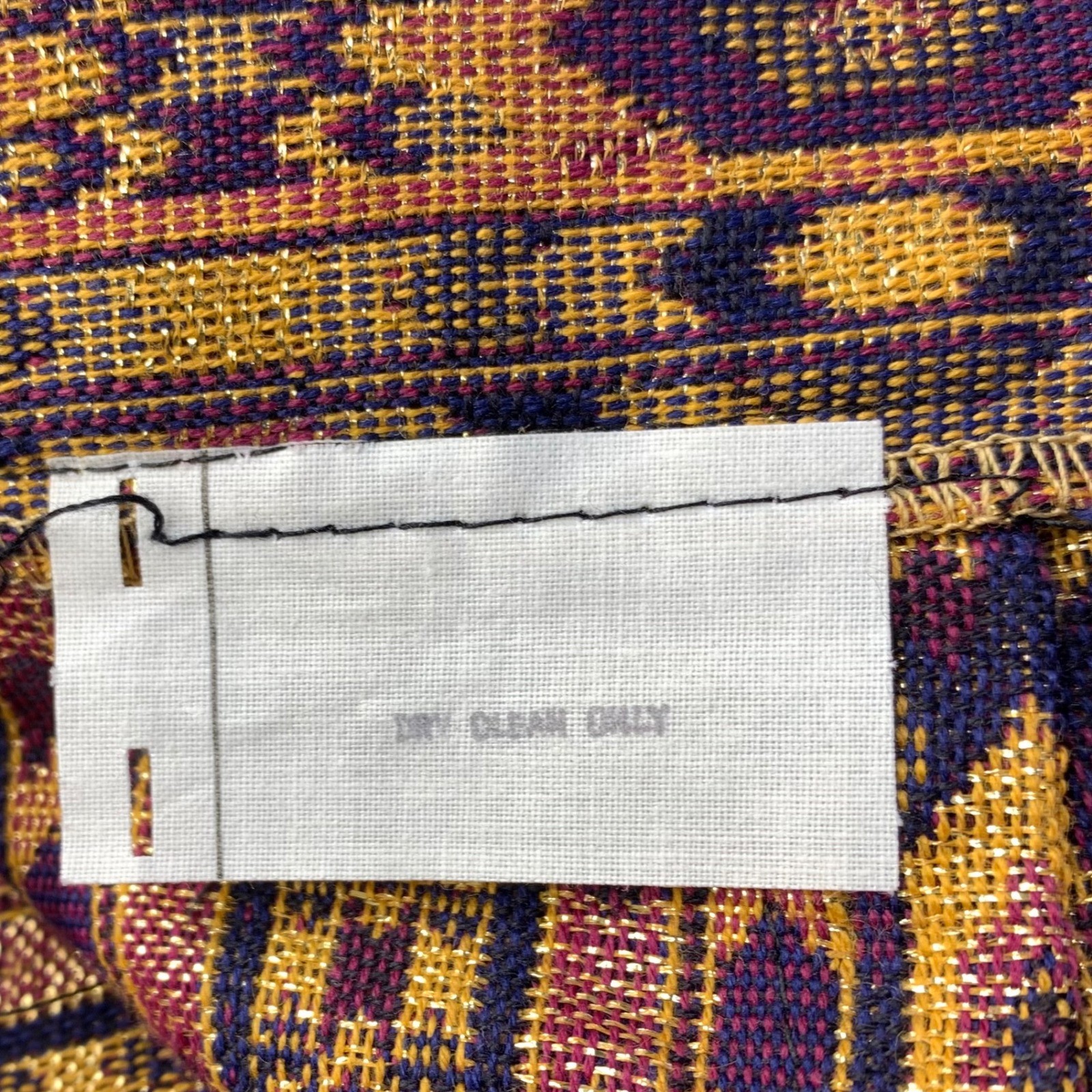 Vintage BSAC ILGWU Wide Leg Palazzo Pants Purple Gold Metallic Ikat Print Sz 10