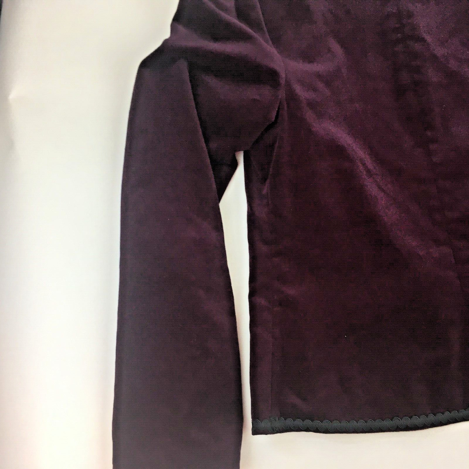 renaissance Ren Faire Womens Velvet jacket lined Size 8 Plum Black Boho