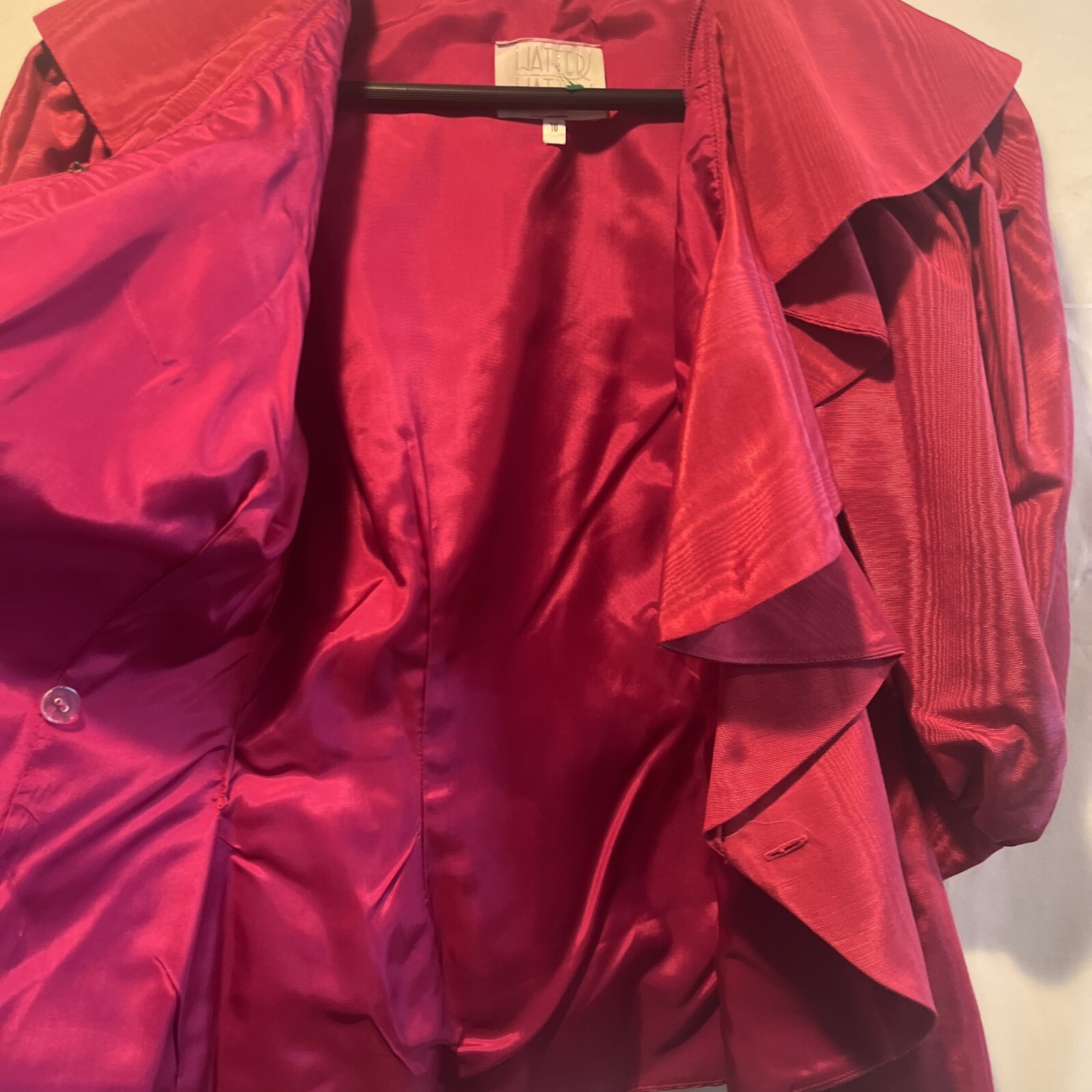 Vintage Watters and Watters Pink Formal Skirt Top Set Peplum Short Sleeve Sz 10