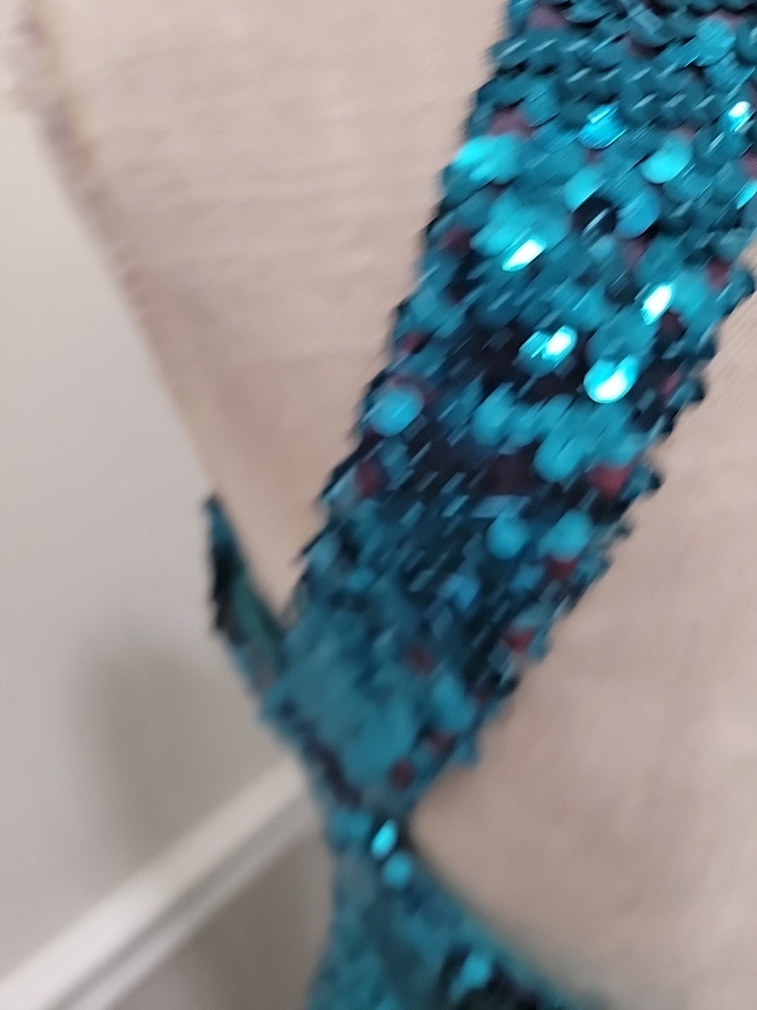 80s Turquoise Sequin Halterneck Evening Gown/Figure-Hugging Maxi Dress/ Cocktail