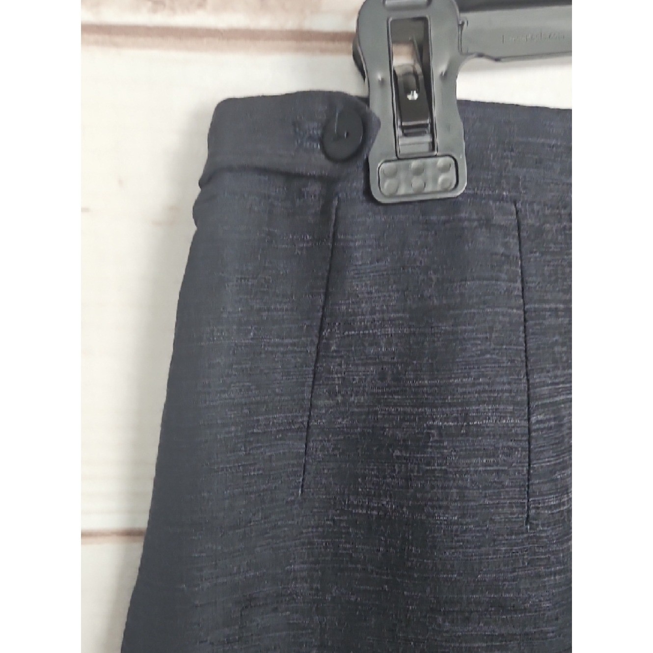Vintage Giorgio Armani Le Collezioni Wide Leg Trousers Womens 10 Navy Silk Linen