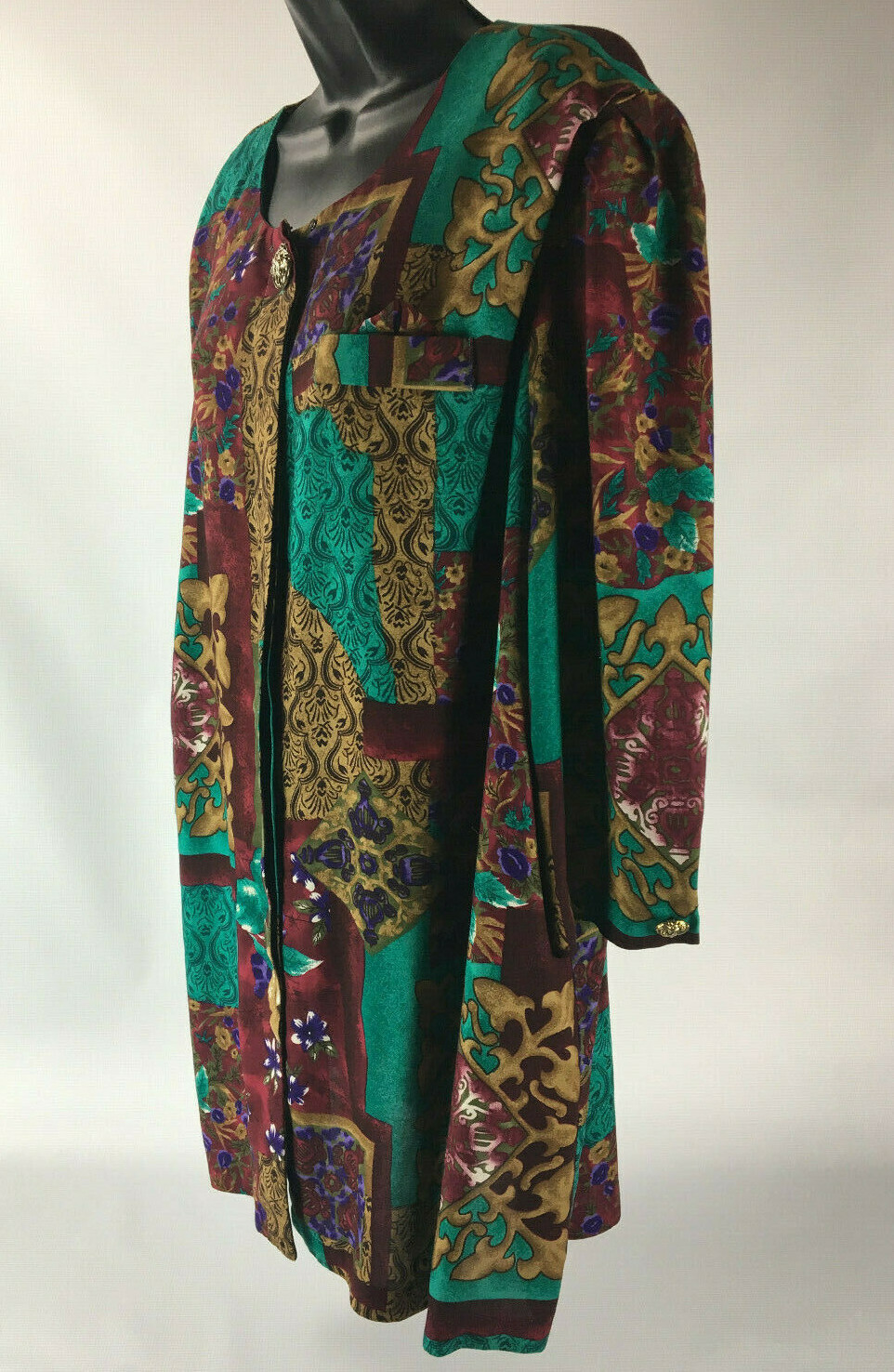 Vintage Multi-color Floral Women’s Rayon Jacket Top – Robert Too – Size 22WP