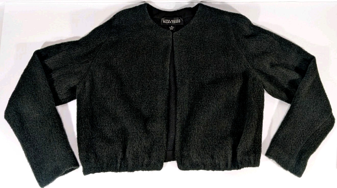 Ellen Tracy alpaca cardigan sweater women size 12 large 100% wool vintage top