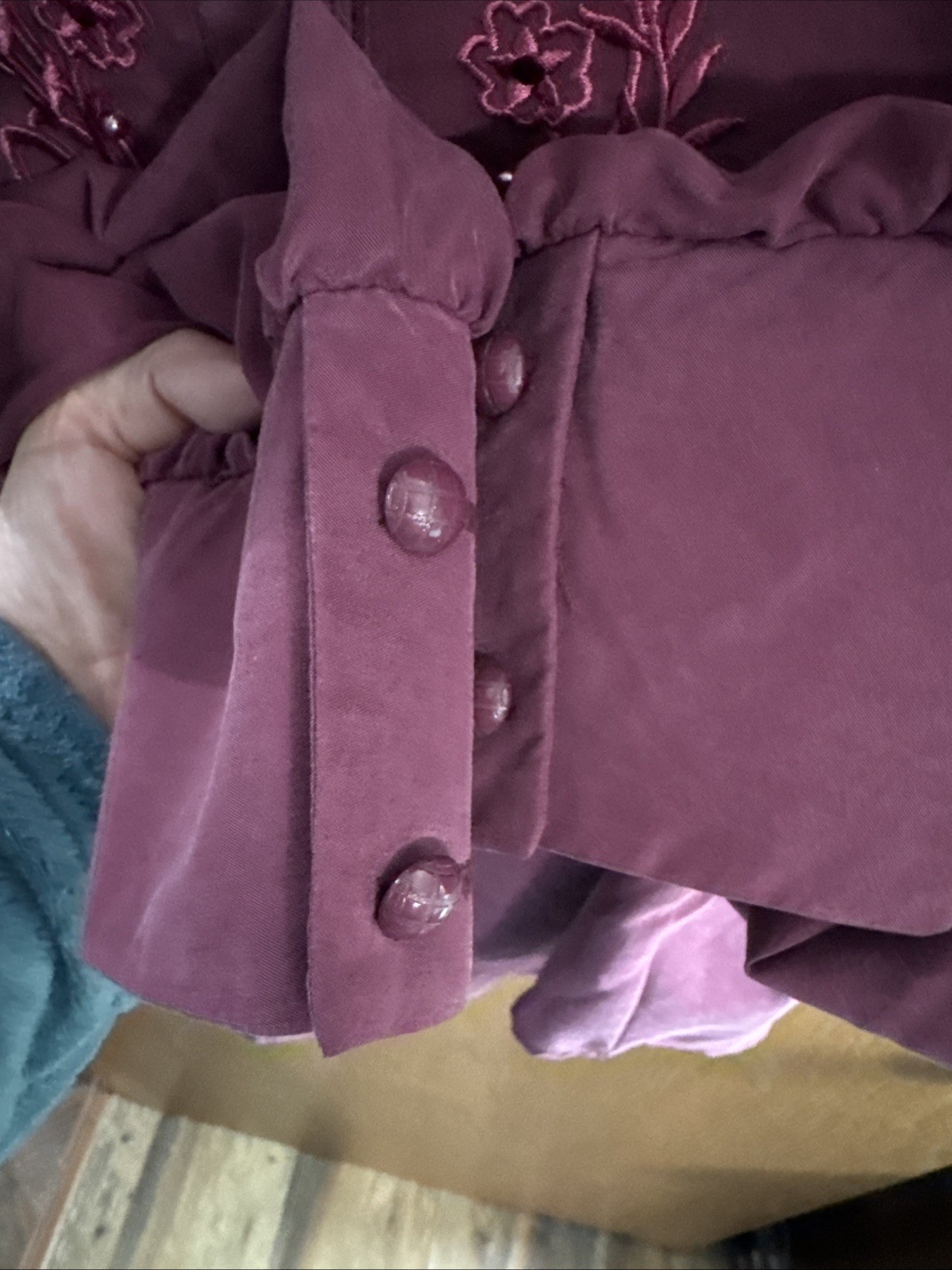Vintage 1849 Authentic Ranchwear Shirt with Embroidery and Pearl Accents Size L