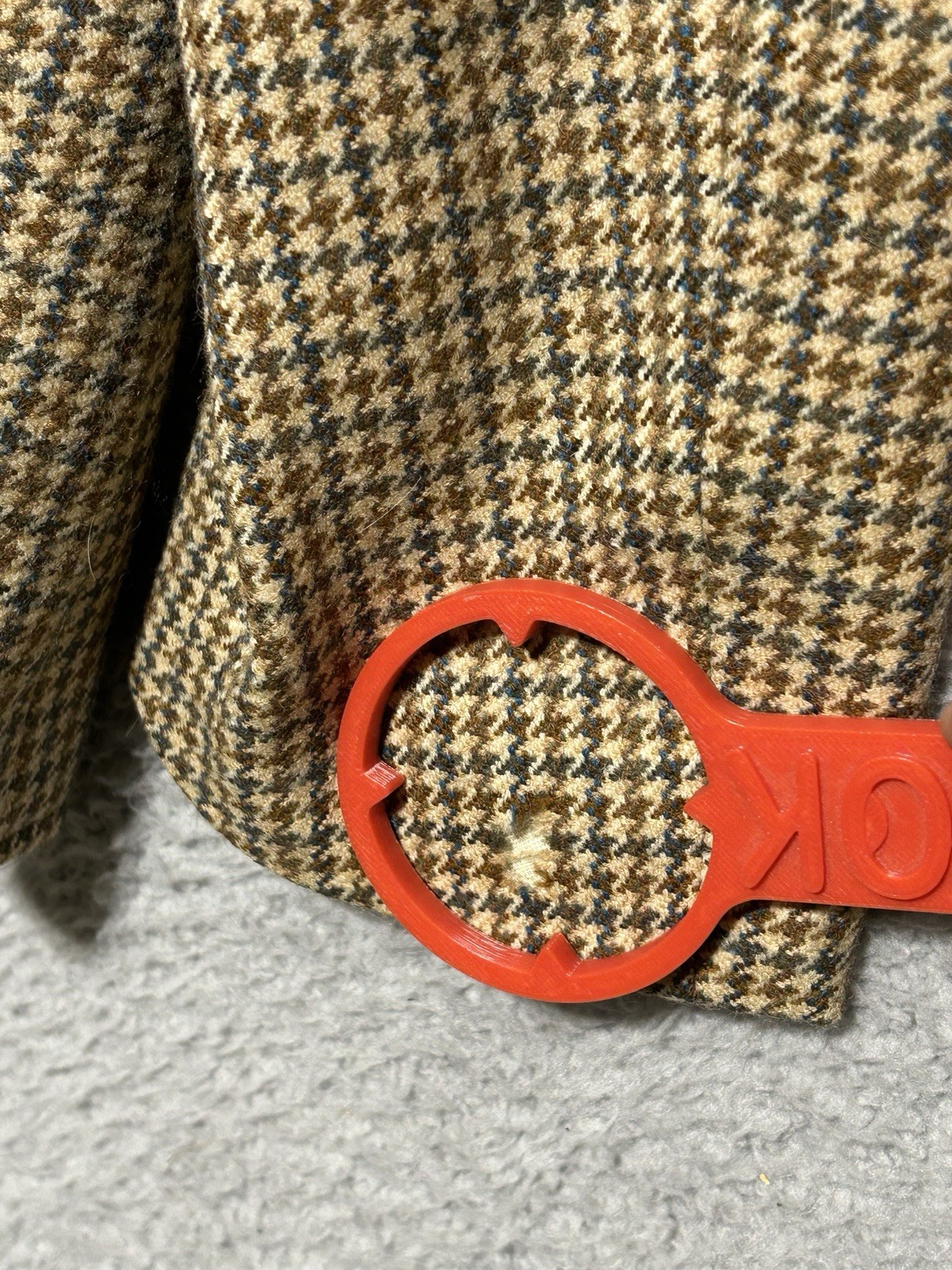 Ettienne Aigner Vintage Womens L Houndstooth Blazer Jacket 2 Button Lined Piping