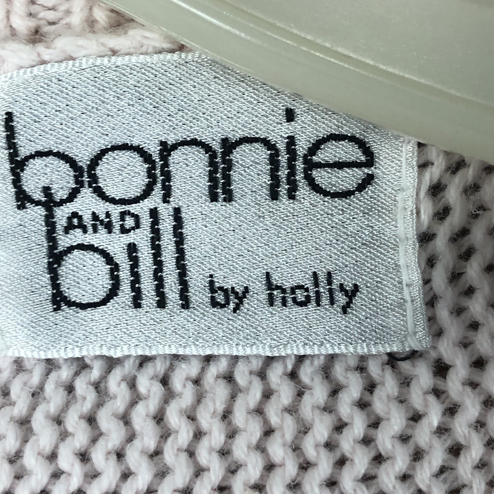 Vtg sweater womens Bonnie and Bill By Holly floral appliqué PS pink