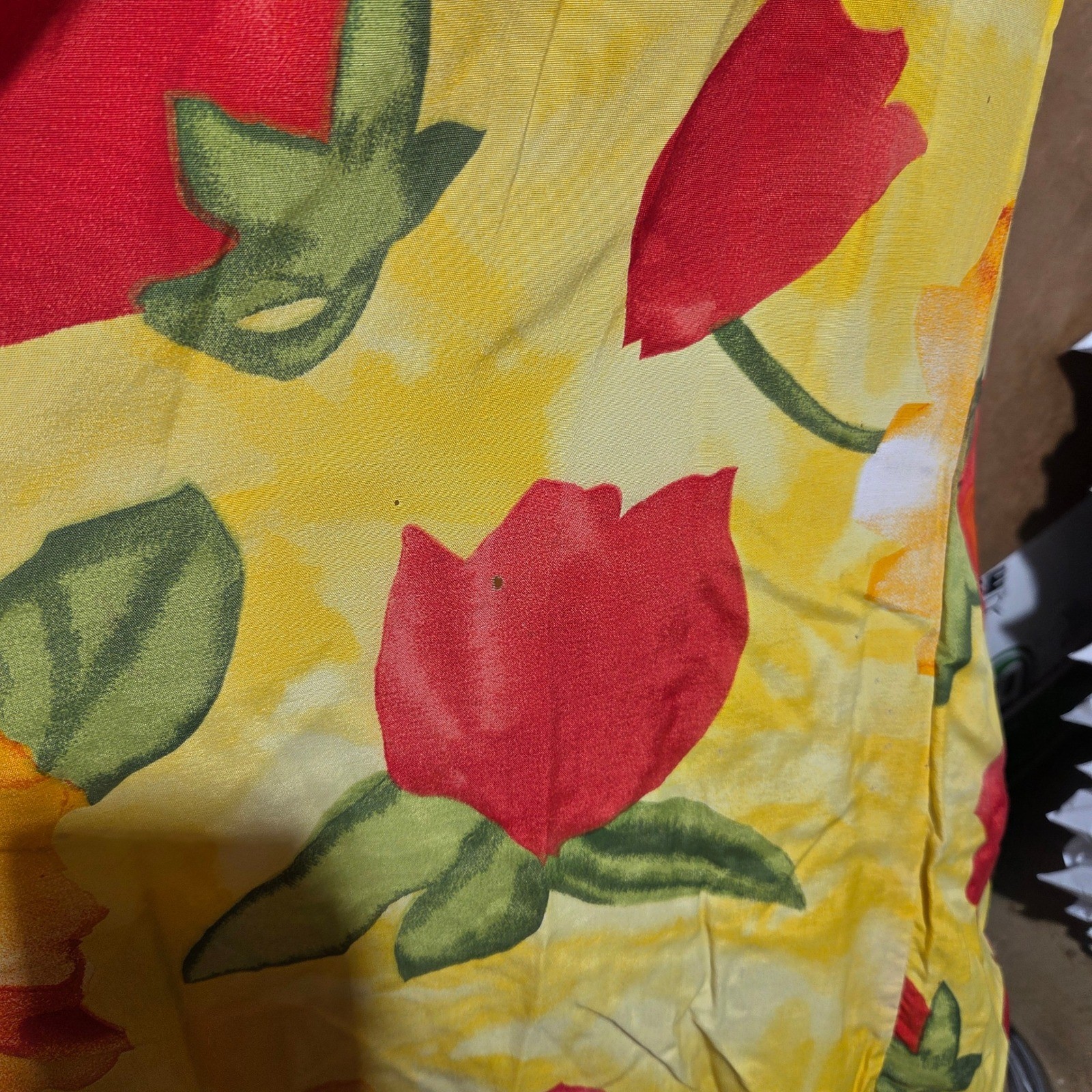 Vintage Pine Cove Yellow Floral Tulip Print Maxi Skirt Size 10 Style 2588-34