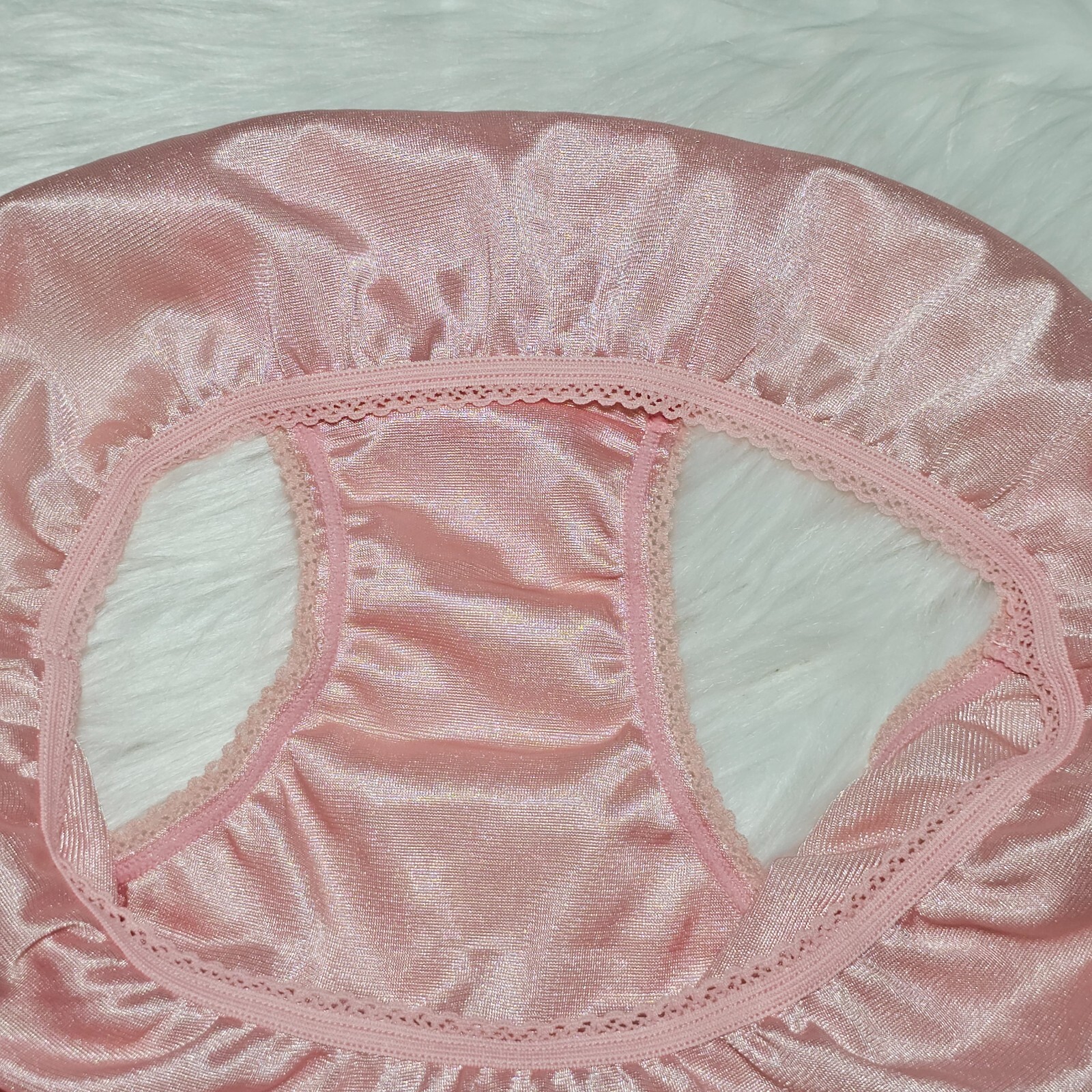 Vintage Silky Peach Panty 100% Nylon Sissy Sheer Brief Size 6-7 Hip 35-39″