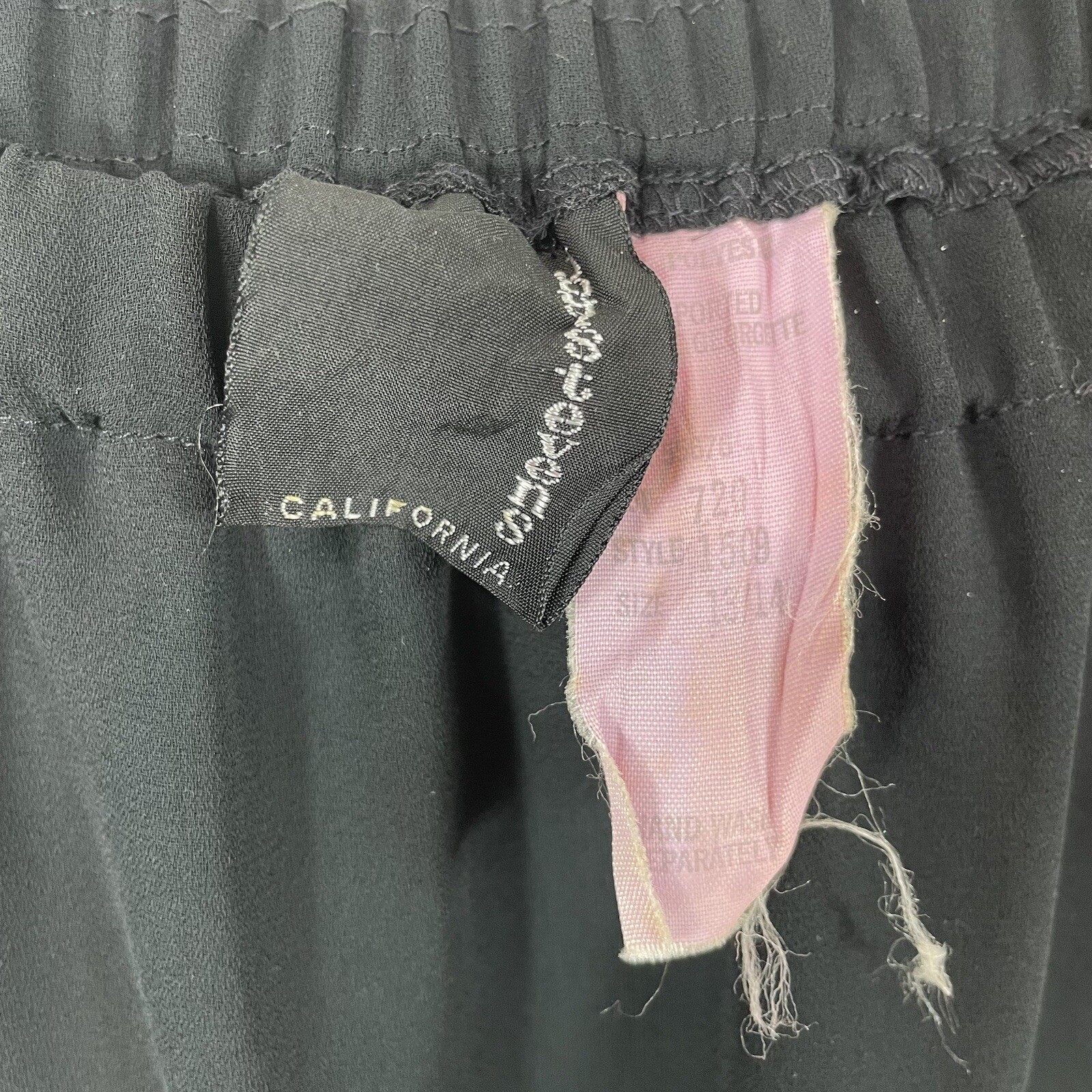 Vintage 1970s Joy Stevens California Sheer Black Layered Knee Skirt Size Medium
