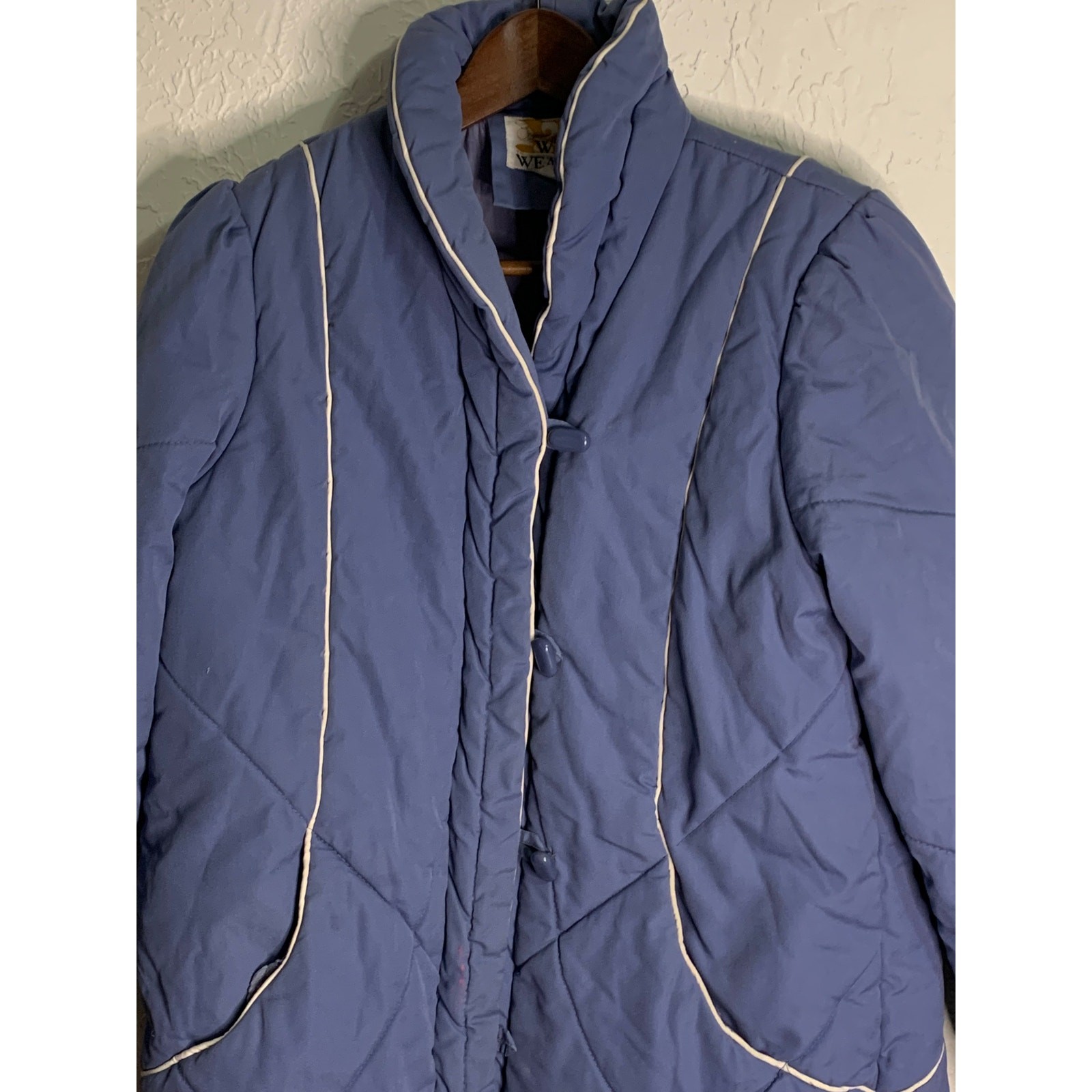Windy weather winter blue 1980 jacket coat 14
