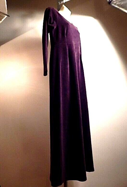 Vintage 1990s USA Outer Limits Empire Dress Burgundy Rust Northern Soul Gothic S