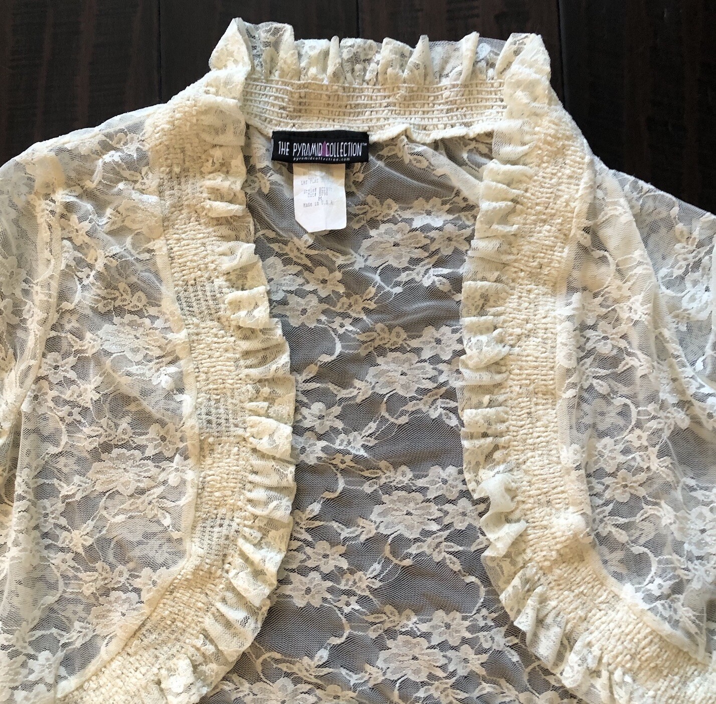 The Pyramid Collection Cardigan Womens M Lace Coquette Goth Romantic Y2K 90s