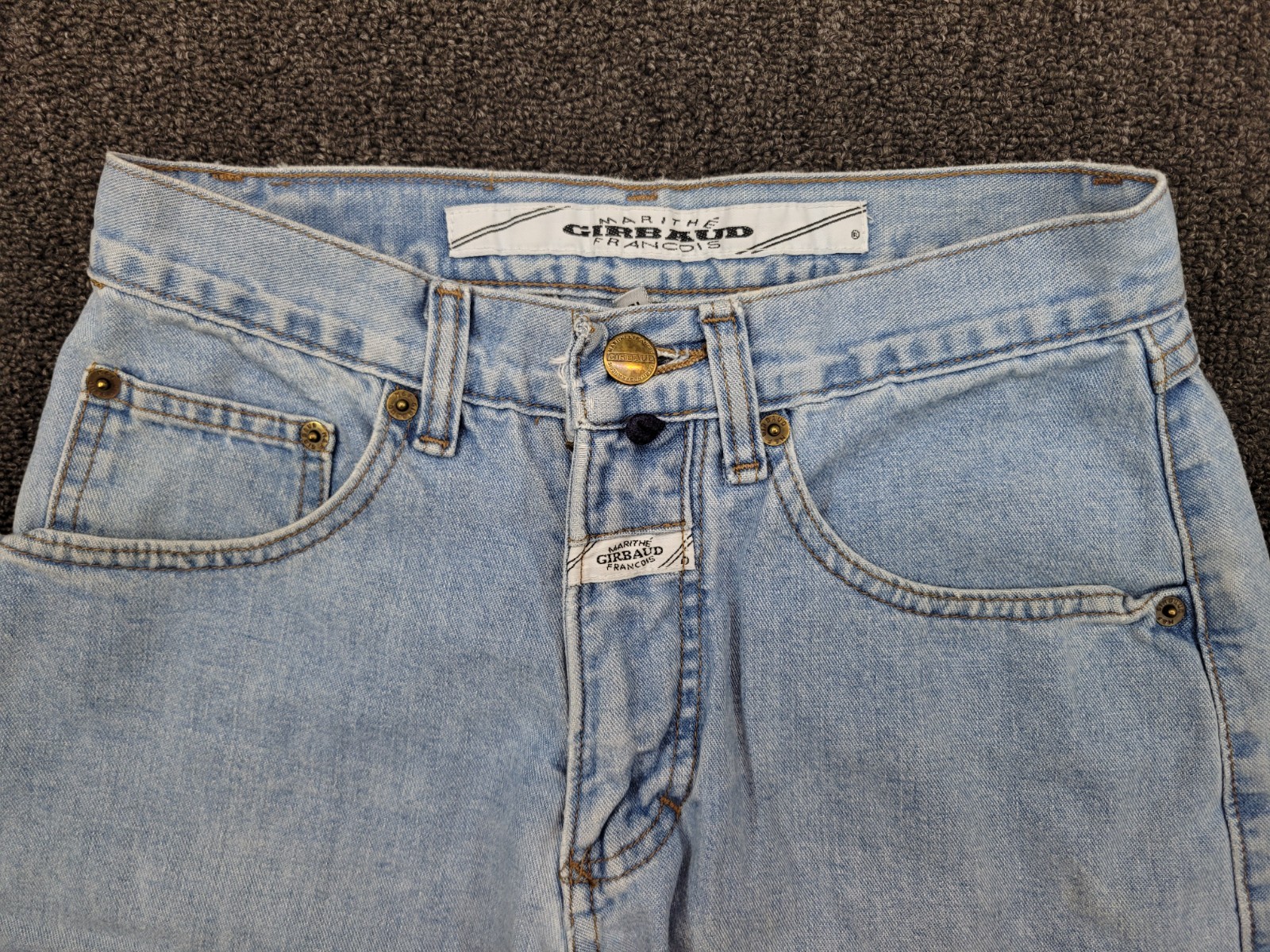 Vtg 90s Y2K Marithe Girbaud Francois Size 12 Light Denim Jean Wash Shorts