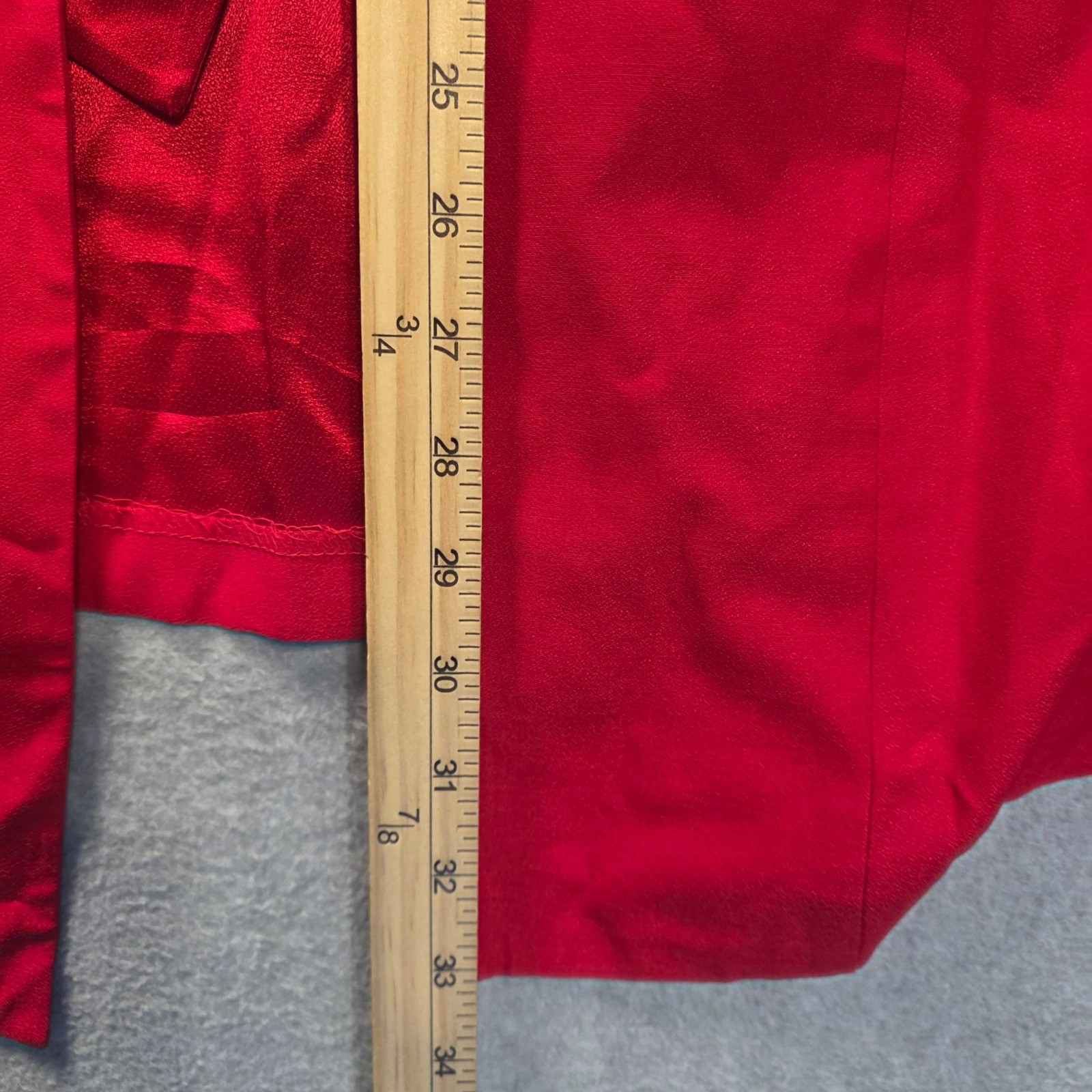 2 Piece Satin Jacket Top Set Womens XL Red Embroidered Formal D.J. Summers