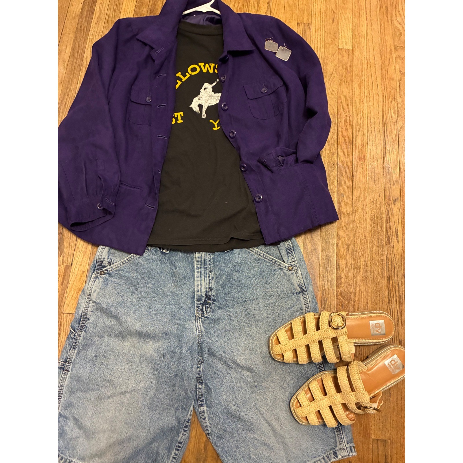 Studio Works Vintage Purple Ultra Suede Jacket Button Front Utility Blazer 16W