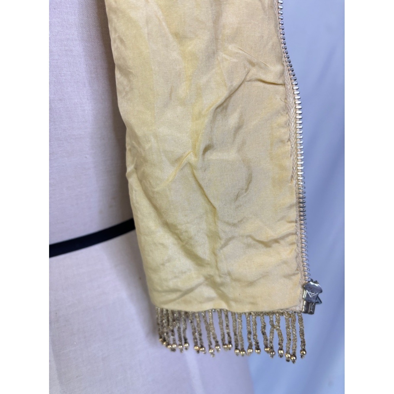 Vintage 60’s Heavy Gold Sequin and Bead Embellished Top with Bead Tassels